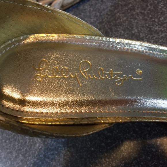 Lilly Pulitzer Gold “Natalie” Heels - Picture 14 of 15